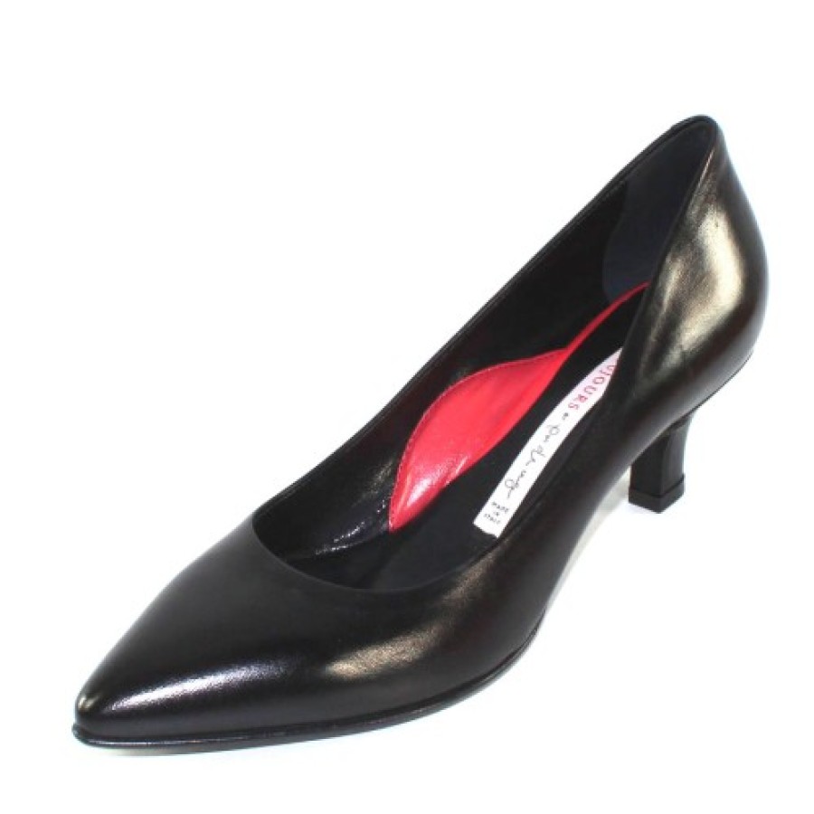 Women'S Pas De Rouge Pumps | Pas De Rouge Women'S Janet R225 In Black Cordoba Leather