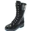 Women'S Valdini Lace Up | Valdini Women'S Patricia Wp In Black Waterproof Crinkle Patent Leather