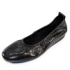 Women'S Arche Flats | Arche Women'S Laius In Noir Dalga Crinkle Patent Leather - Black