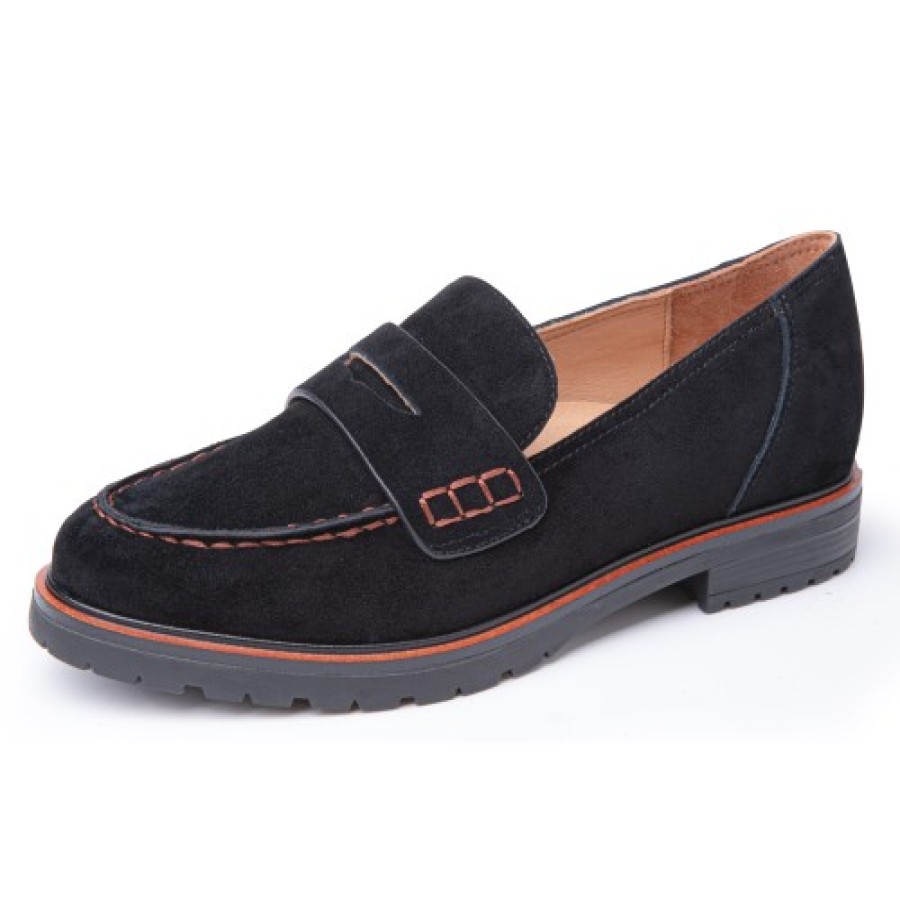 Women'S Yes Brand Shoes Travel | Yes Brand Shoes Women'S Parker In Black Kid Suede