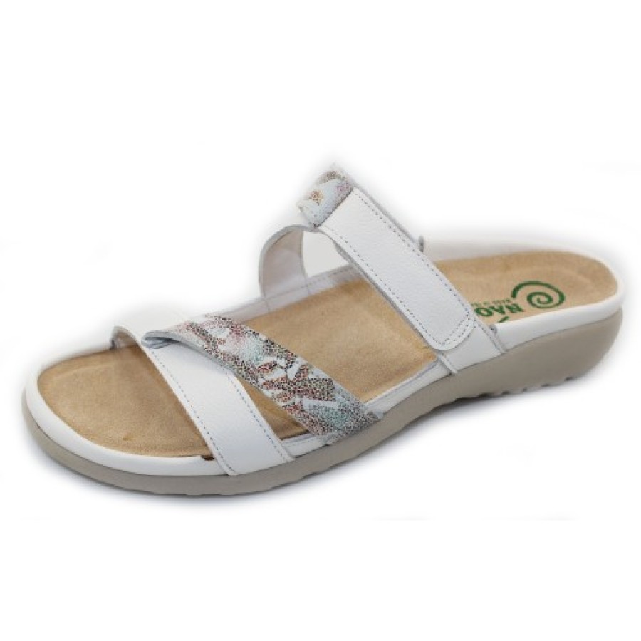 Women'S Naot Wedges | Naot Women'S Tariana In Soft White Leather/Floral Leather