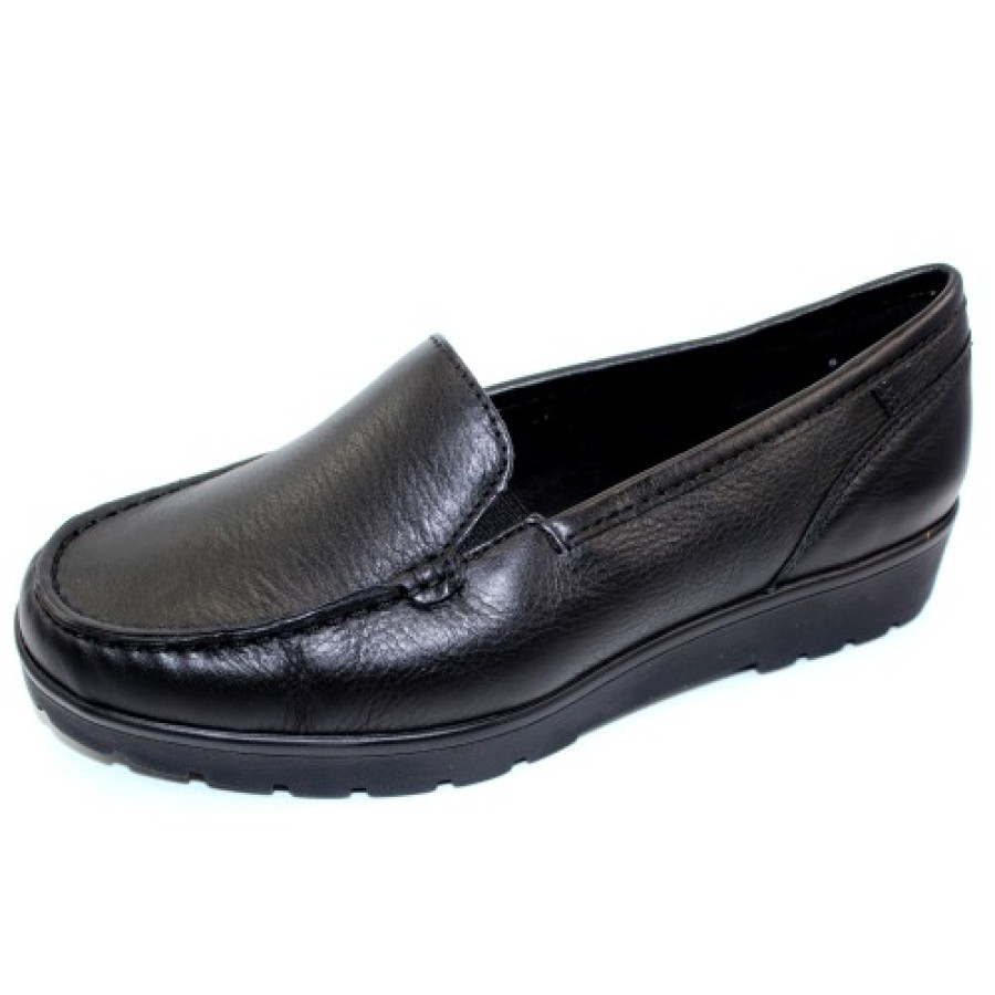 Women'S Ara Mocs | Ara Women'S Dewitt In Black Gaucho Leather