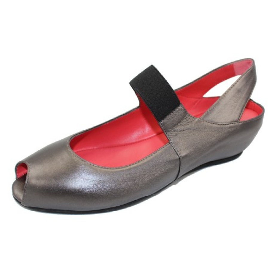 Women'S Pas De Rouge Wedges | Pas De Rouge Women'S Silvia R918 In Pewter Nappa Leather