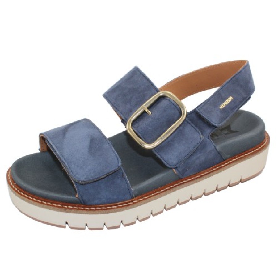 Women'S Mephisto Back Straps | Mephisto Women'S Belona In Jeans Blue Velcalf Premium 12295