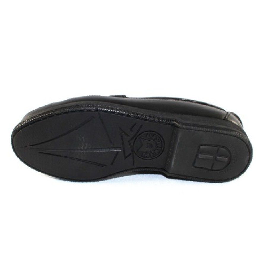 Men'S Mephisto Slip Ons | Mephisto Men'S Cap Vert In Black Smooth Leather