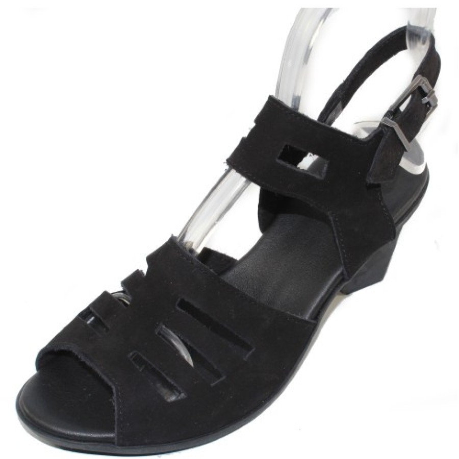 Women'S Arche Back Straps | Arche Women'S Enexis In Noir Nubuck - Black