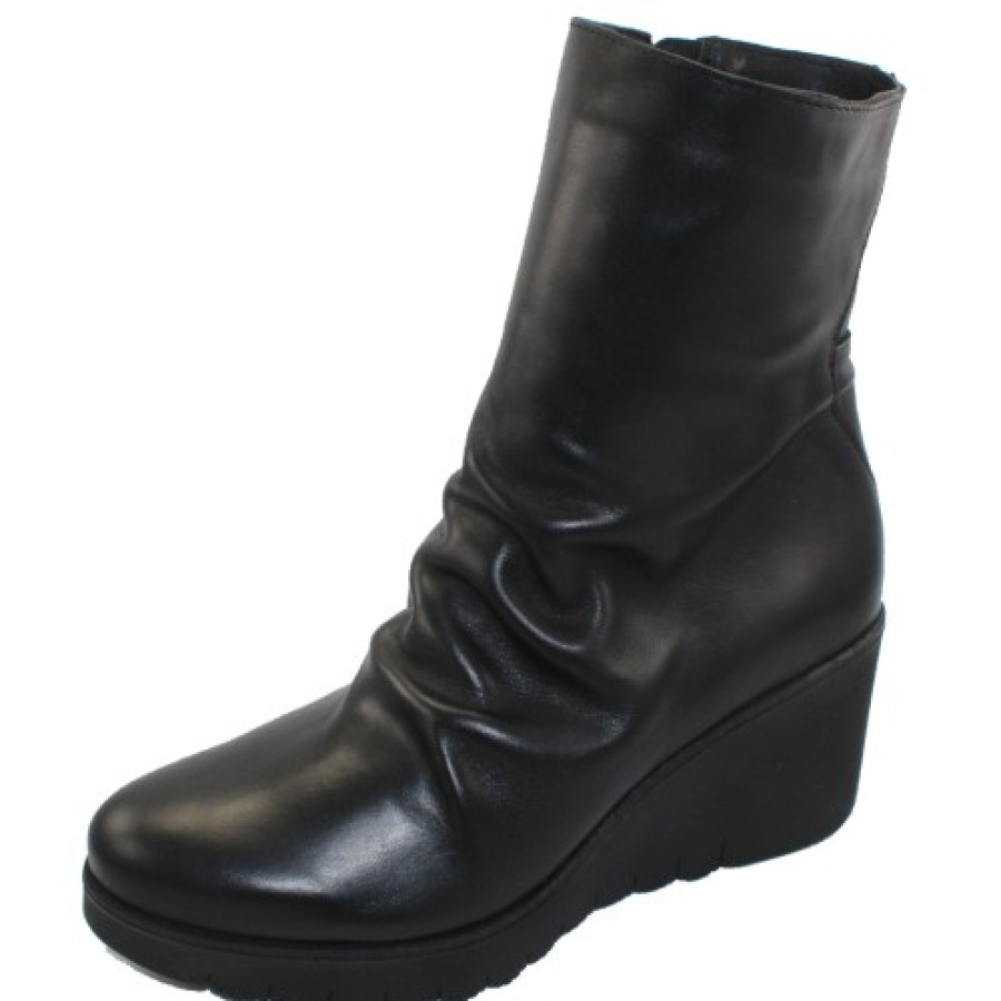 Women'S Paula Urban Wedges | Paula Urban Women'S 15-1120 In Black Savana Leather