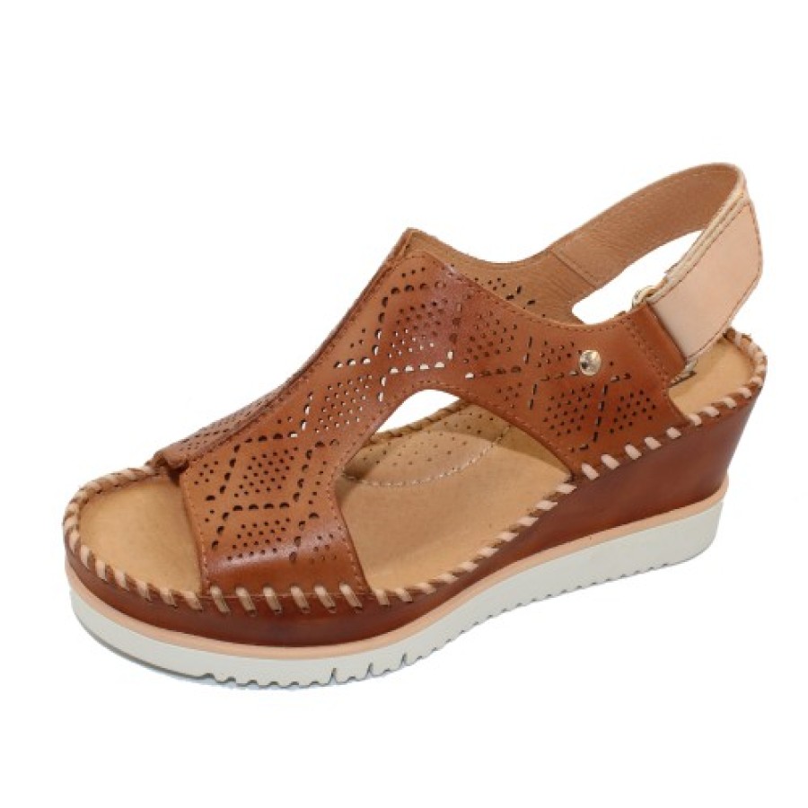 Women'S Pikolinos Wedges | Pikolinos Women'S Aguadulce W3Z-1775C1 In Brandy Calfskin Leather