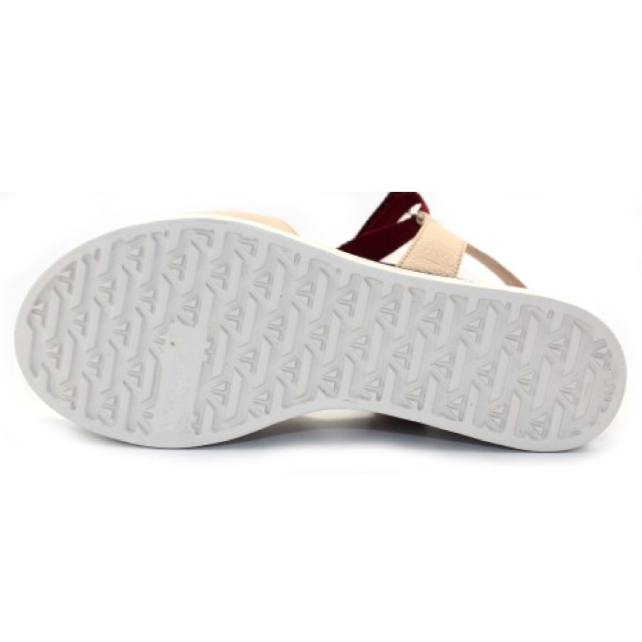 Women'S Wonders Platforms | Wonders Women'S B-7521 In Natural Leather/Burgundy Nylon