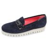 Women'S Pas De Rouge Platforms | Pas De Rouge Women'S Marta 1569 In Blue Suede/Patent Leather