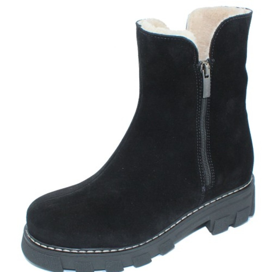 Women'S La Canadienne Waterproof | La Canadienne Women'S Adrianna In Black Waterproof Suede/Shearling