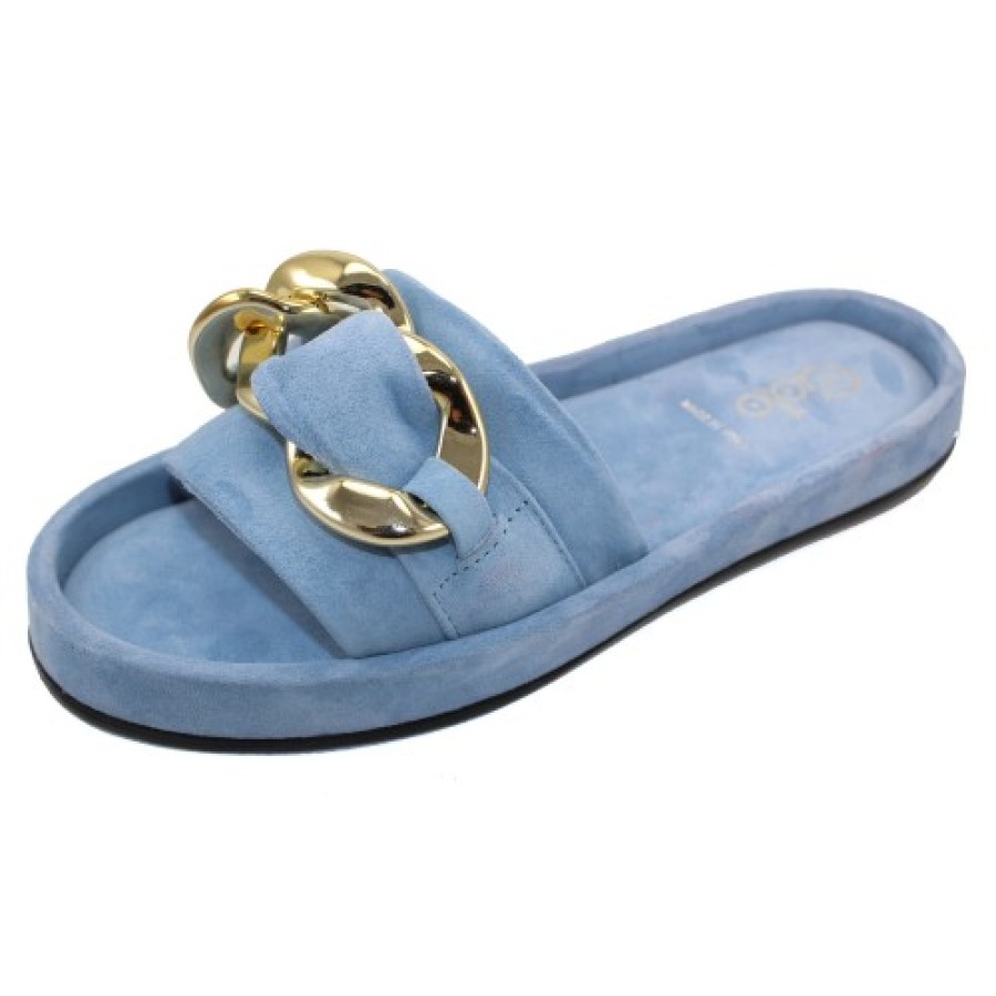 Women'S Golo Slides | Golo Women'S Trieste In Celeste Blue Suede