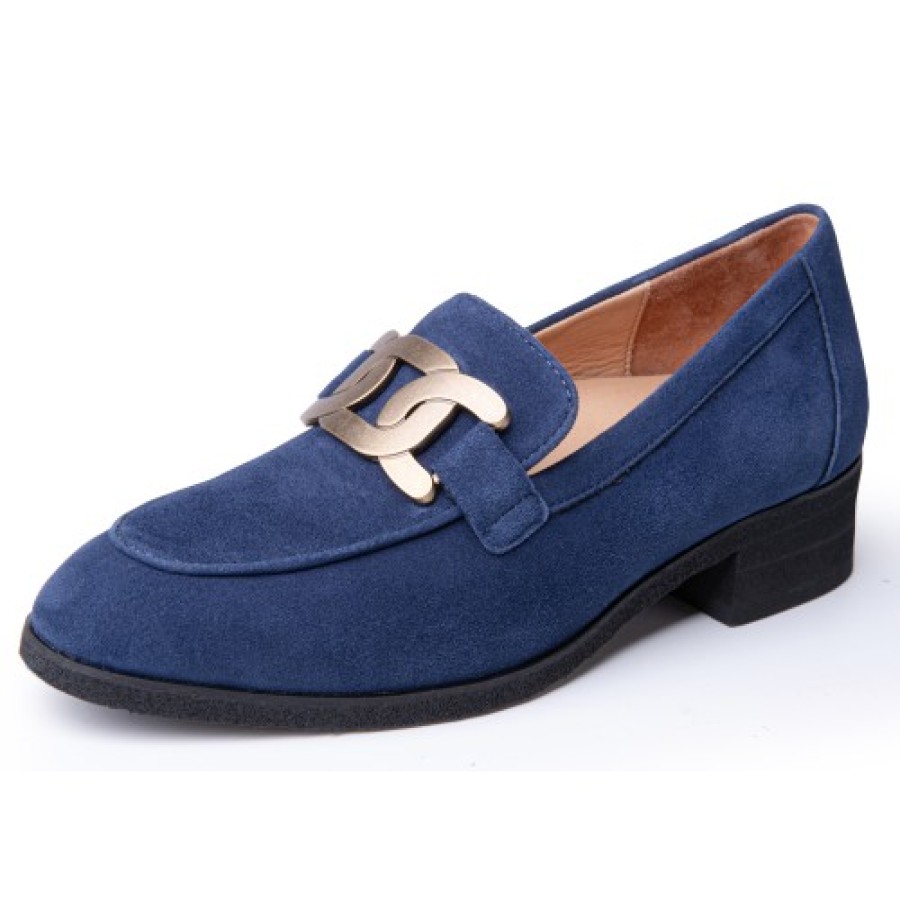 Women'S Yes Brand Shoes Heels | Yes Brand Shoes Women'S Dakota In Navy Blue Kid Suede