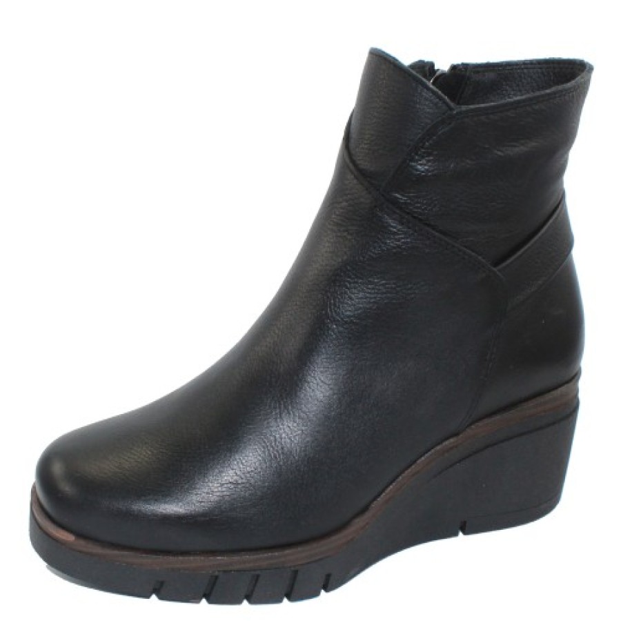 Women'S Paula Urban Wedges | Paula Urban Women'S 10-1142 In Black Texas Leather