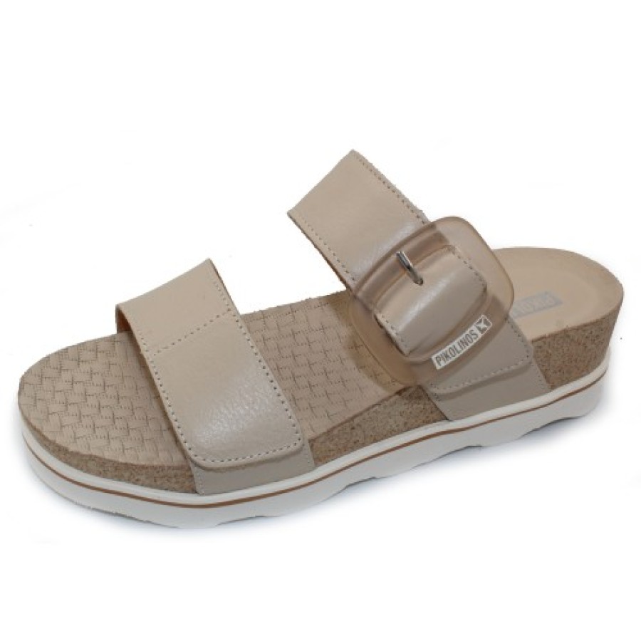 Women'S Pikolinos Back Straps | Pikolinos Women'S Menorca W6E-0596 In Marfil Calfskin Leather