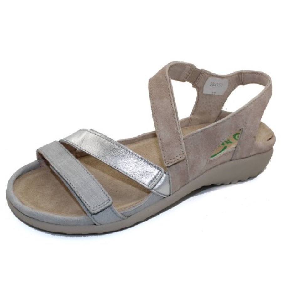 Women'S Naot Walking | Naot Women'S Whetu In Grey Linen/Soft Silver Leather/Sand Stone Suede