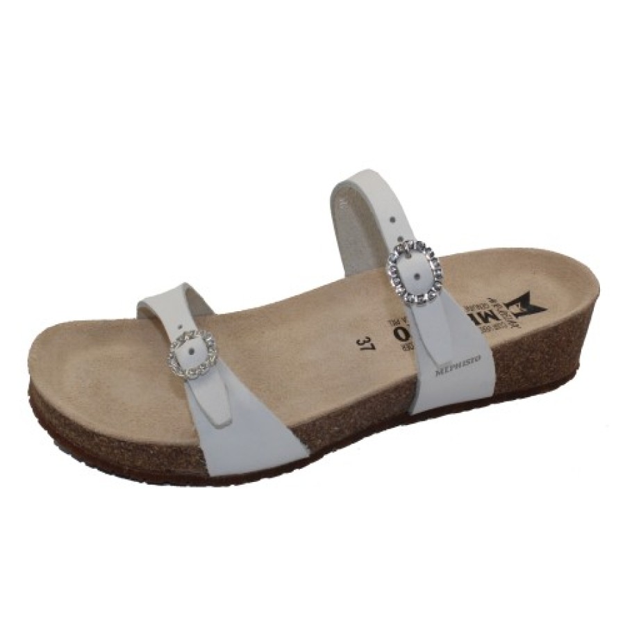 Women'S Mephisto Footbed | Mephisto Women'S Idelya In White Waxy Leather 2830