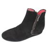 Women'S Pas De Rouge Wedges | Pas De Rouge Women'S Omer 2667 In Black Suede/Antracite Trim