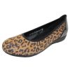 Women'S Mephisto Flats | Mephisto Women'S Emilie In Leopard Velours Suede/Black Patent Leather 13451/4200