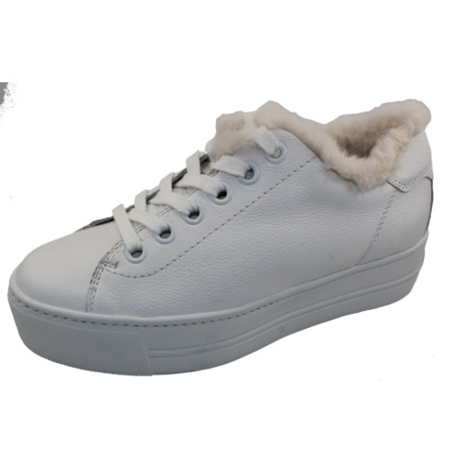 Women'S Paul Green Travel | Paul Green Women'S Bixby Fluff In White Calfskin Leather