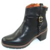 Women'S Pikolinos Ankle Boots | Pikolinos Women'S Llanes W7H-8578 In Black Calfskin Leather