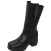 Women'S Paula Urban Mid Calf Boots | Paula Urban Women'S 11-1138 In Black Texas Leather