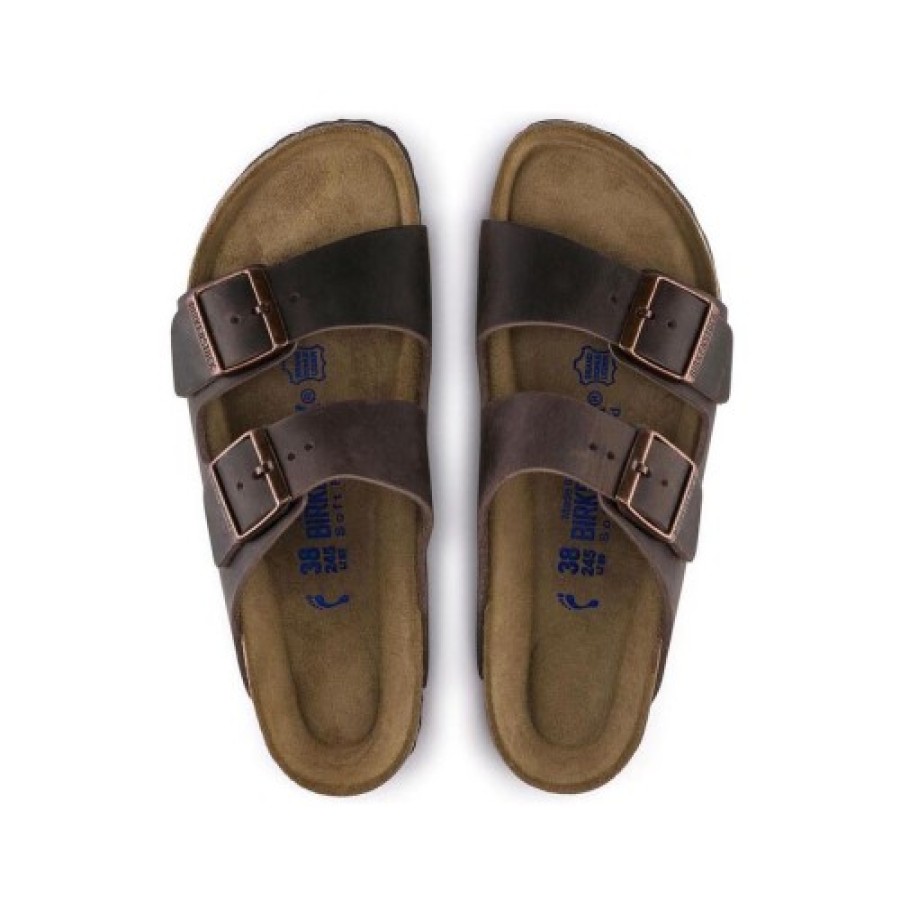 Men'S Birkenstock Walking | Birkenstock Men'S Arizona Soft Footbed In Havana Oiled Leather