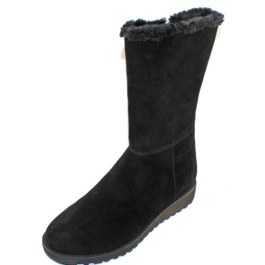 Women'S Valdini Boots & Booties | Valdini Women'S Sofia Wp In Black Suede/Shearling