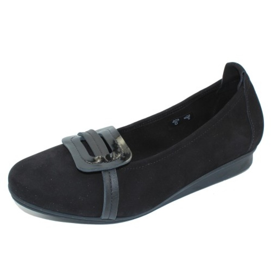 Women'S Arche Wedges | Arche Women'S Nimmey In Noir Nubuck/Naka/Laekeo