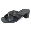 Women'S Paul Green Slides | Paul Green Women'S Lauren Sndl In Black Soft Nappa Leather