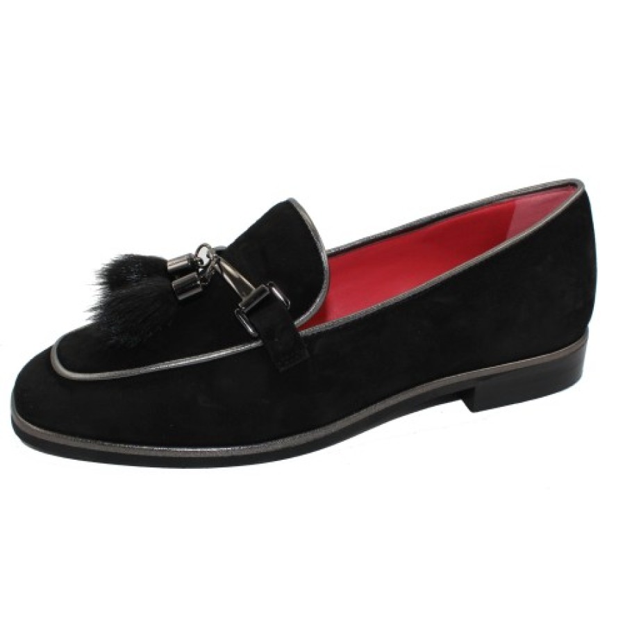 Women'S Pas De Rouge Mocs | Pas De Rouge Women'S Lola 3662 In Black Suede