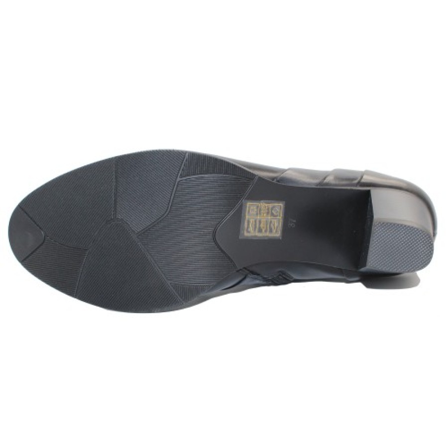 Women'S Regarde Le Ciel Heels | Regarde Le Ciel Women'S Sonia-78 In Black/Navy/Plomb Leather