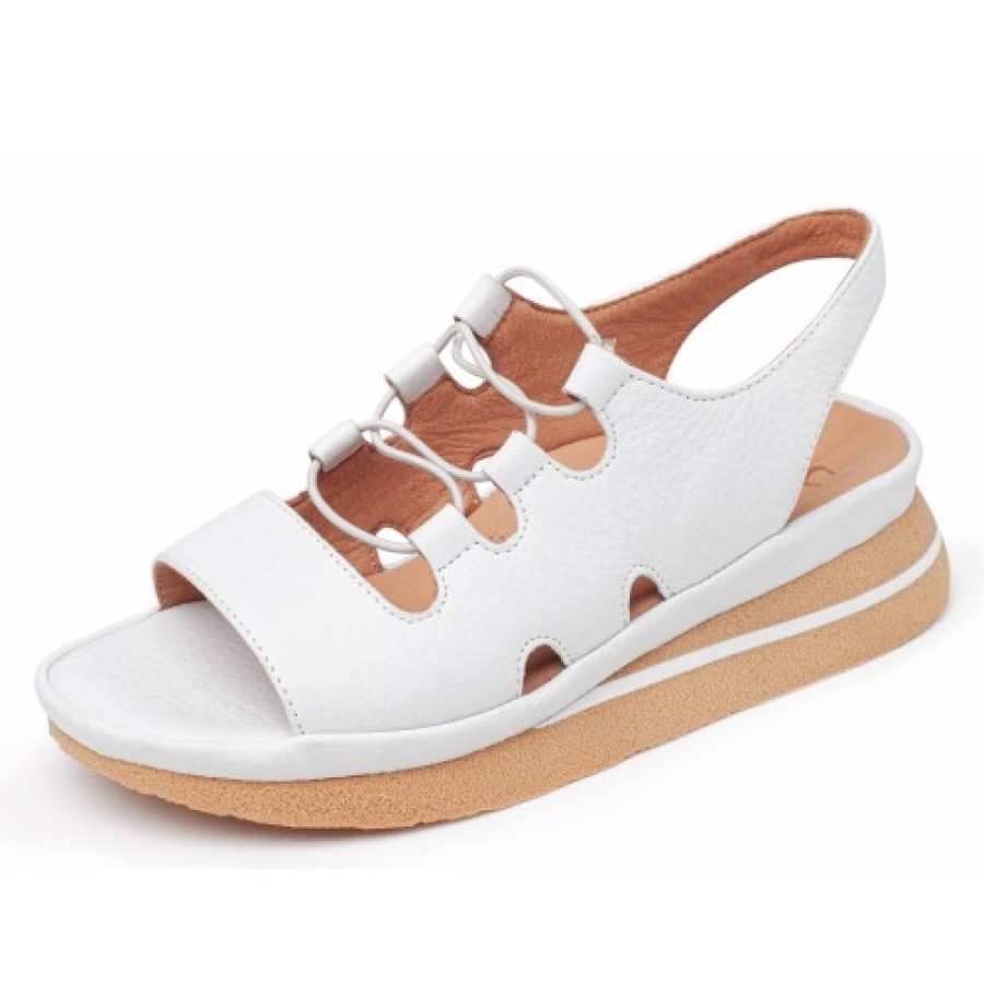 Women'S Yes Brand Shoes Travel | Yes Brand Shoes Women'S Aurora In White Plonge Leather/Elastic