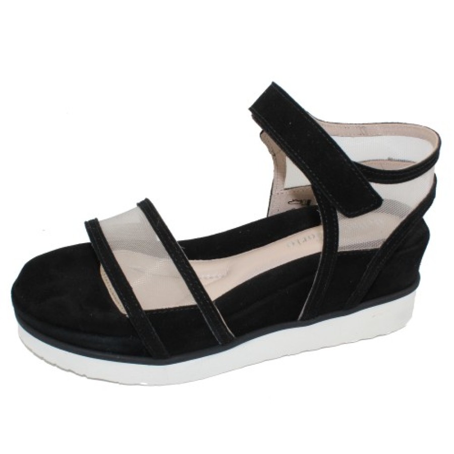 Women'S Bella Comforto Back Straps | Bella Comforto Women'S Clea 8.63.08 In Black Velour Suede