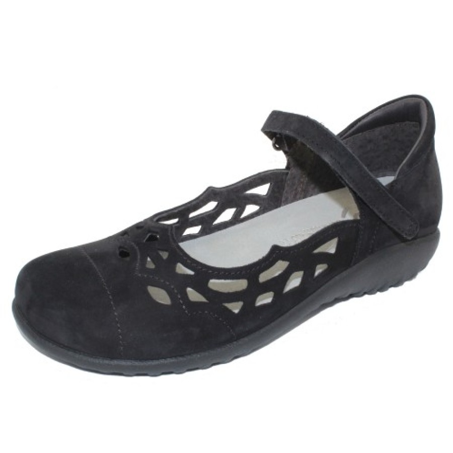 Women'S Naot Mary Jane & Instep Strap | Naot Women'S Agathis In Black Velvet Nubuck