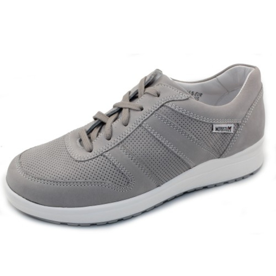 Women'S Mephisto Lace Up | Mephisto Women'S Rebeca Perf In Light Grey Bucksoft 6905N