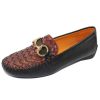 Women'S Robert Zur Slip Ons | Robert Zur Women'S Perlata In Black Glove/Luggage Woven Glove Leather