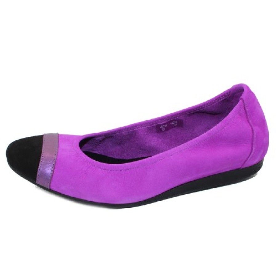 Women'S Arche Skimmers | Arche Women'S Lamsoa In Noir Purple Theoda Nubuck/Stellaire