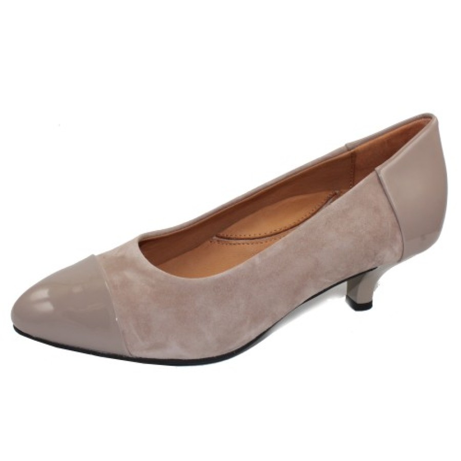 Women'S Lamour Des Pieds Pumps | Lamour Des Pieds Women'S Kishita In Taupe Suede/Patent Leather