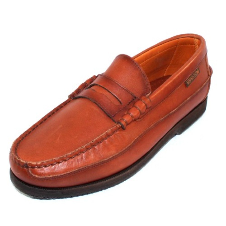 Men'S Mephisto Penny Loafers | Mephisto Men'S Cap Vert In Rust Smooth Leather 4935