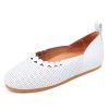 Women'S Yes Brand Shoes Slip Ons | Yes Brand Shoes Women'S Carly In White Perf Capri Kid Leather