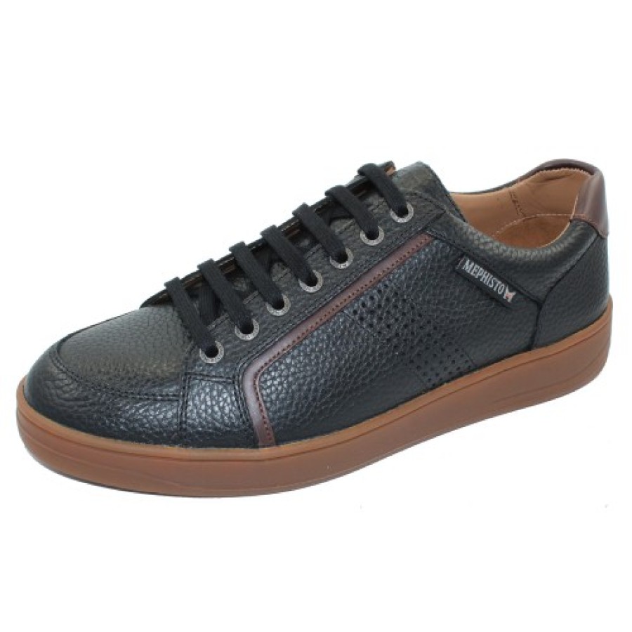 Men'S Mephisto Lace Up | Mephisto Men'S Harrison In Black Oregon Leather 1300/6158