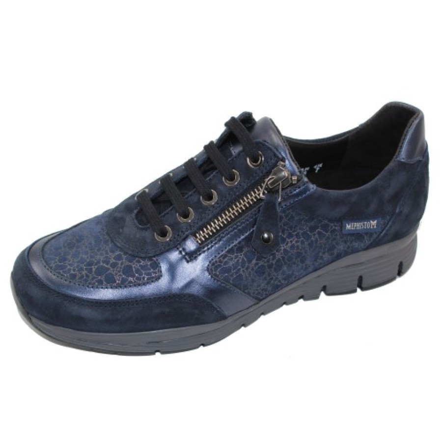 Women'S Mephisto Oxfords | Mephisto Women'S Ylona In Navy Velcalf 12245/680G/C