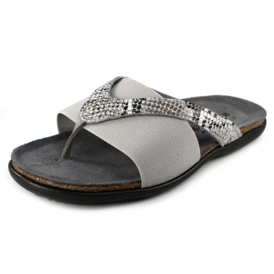 Women'S Naot Travel | Naot Women'S Penelope In Ice Gray Elastic/Gray Cobra Leather/Lt Gray Nubuck