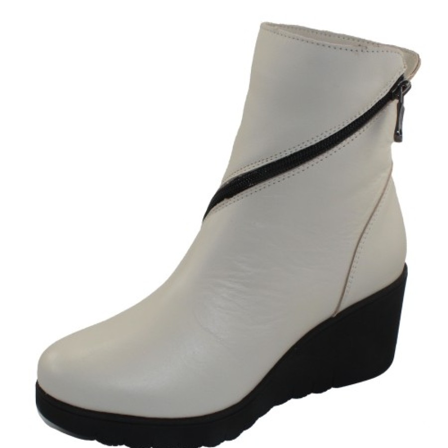 Women'S Paula Urban Wedges | Paula Urban Women'S 15-1205 In Off White Savana Leather