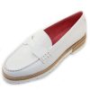 Women'S Pas De Rouge Flats | Pas De Rouge Women'S Marta 2932 In Bianco White Evoque Leather