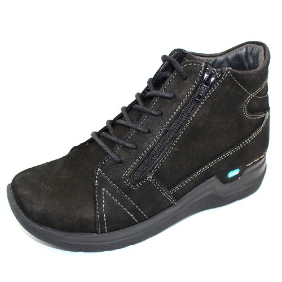 Women'S Wolky Ankle Boots | Wolky Women'S Why In Black Nubuck