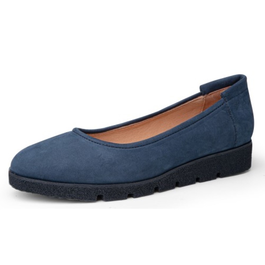 Women'S Yes Brand Shoes Wedges | Yes Brand Shoes Women'S Lucky In Navy Blue Nubuck