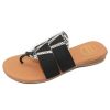 Women'S Andre Assous Thongs & Toe Rings | Andre Assous Women'S Elise In Black Snake Printed Leather/Elastic