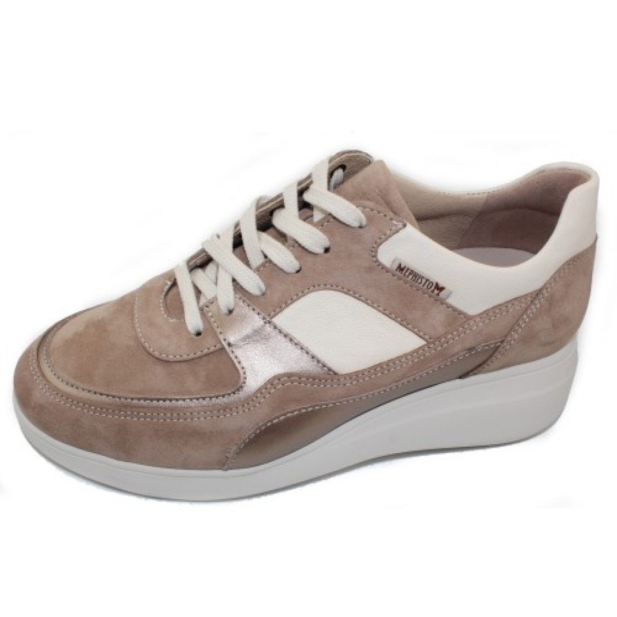 Women'S Mephisto Oxfords | Mephisto Women'S Ludvina In Light Taupe Velcalf Leather 12218/10125